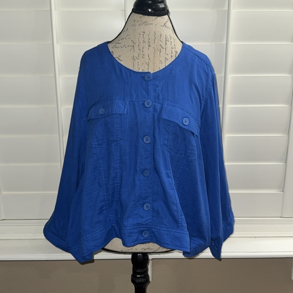 Torrid Cropped Jacket - Cotton Blue Nautical Blue Blue